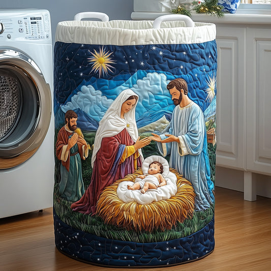 The Nativity Quilted Laundry Basket Tote M425