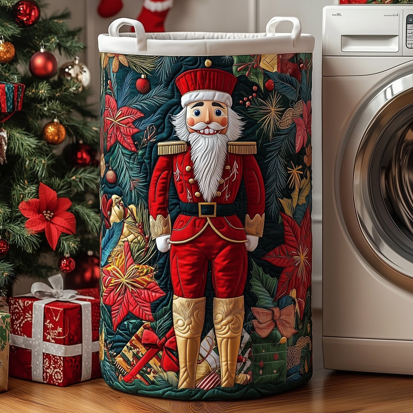 The Christmas Nutcracker Quilted Laundry Basket Tote M428