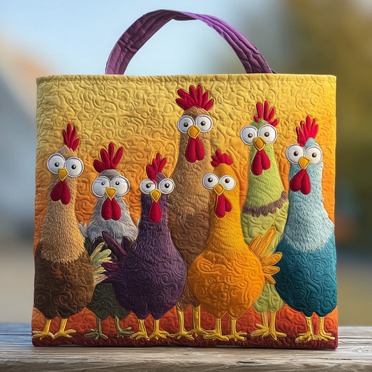 The Chicken Gossip Quilted Tote