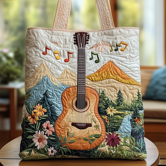 The Mountain Guitar Quilted Tote