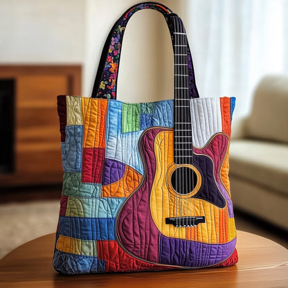 The Colorful Guitar Quilted Tote