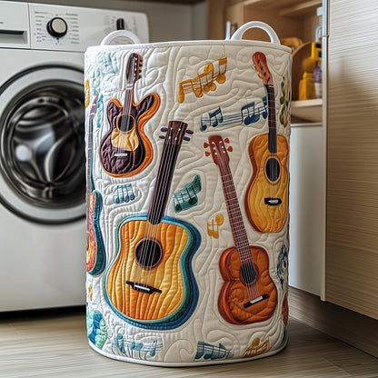 The Guitar Band Quilted Laundry Basket Tote