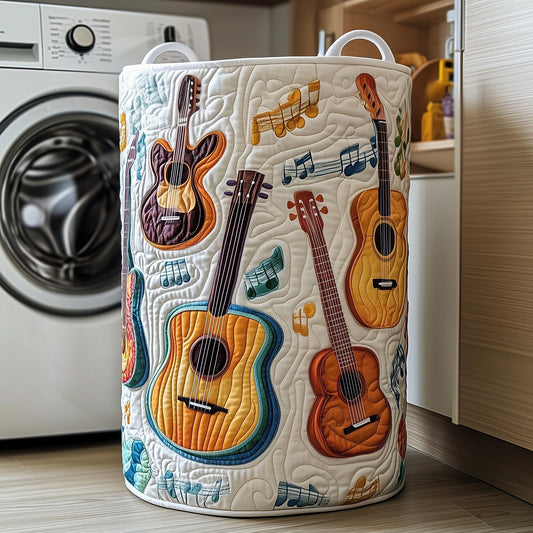 The Guitar Band Quilted Laundry Basket Tote