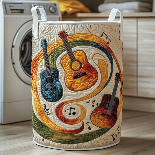 The Swirly Music Quilted Laundry Basket Tote