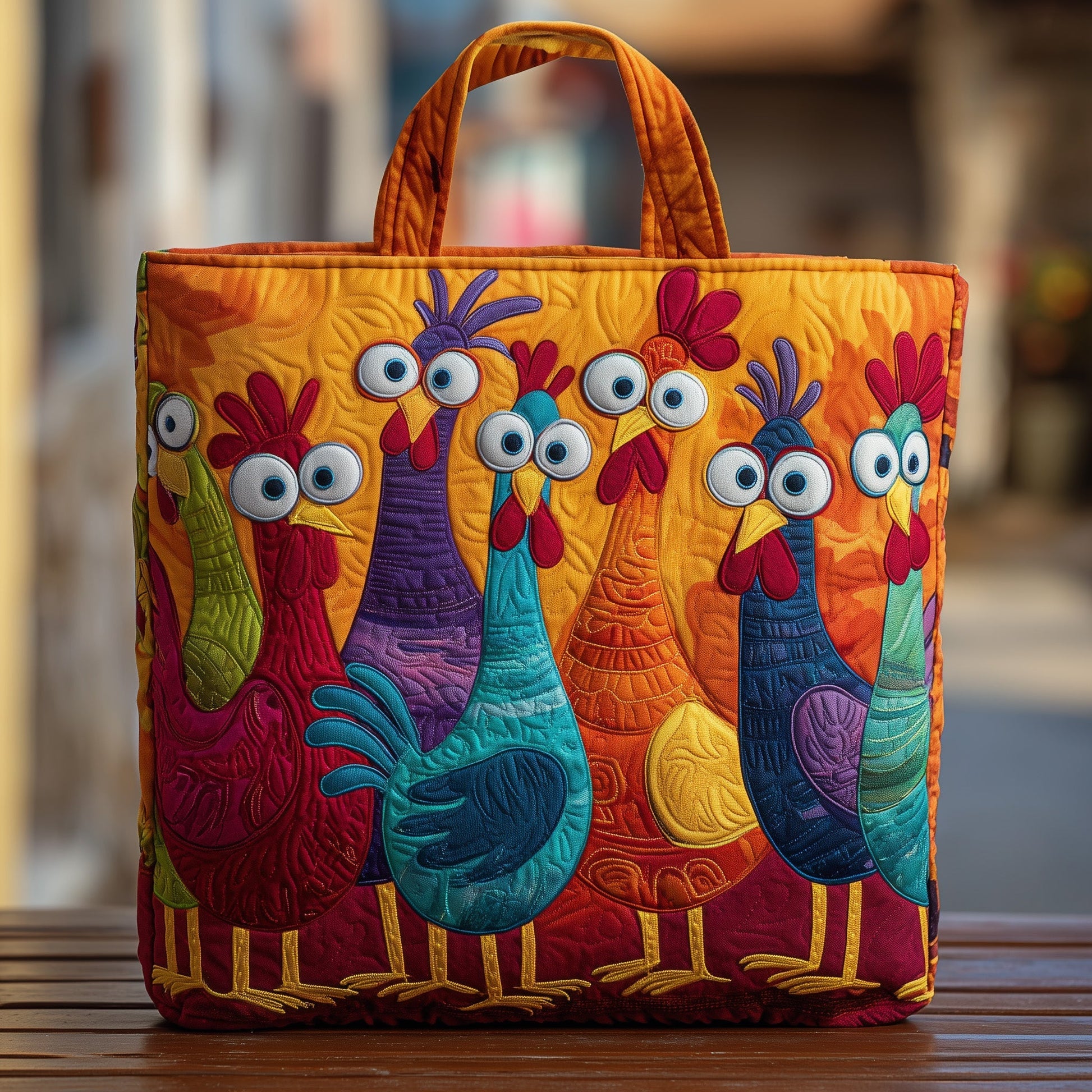 Everyday Chicken Quilted Tote Bag