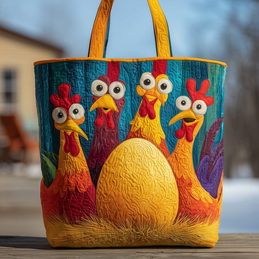 Colorful Chicken Artwork Tote Bag