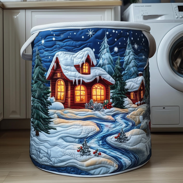 Christmas Village Laundry Quilted Tote