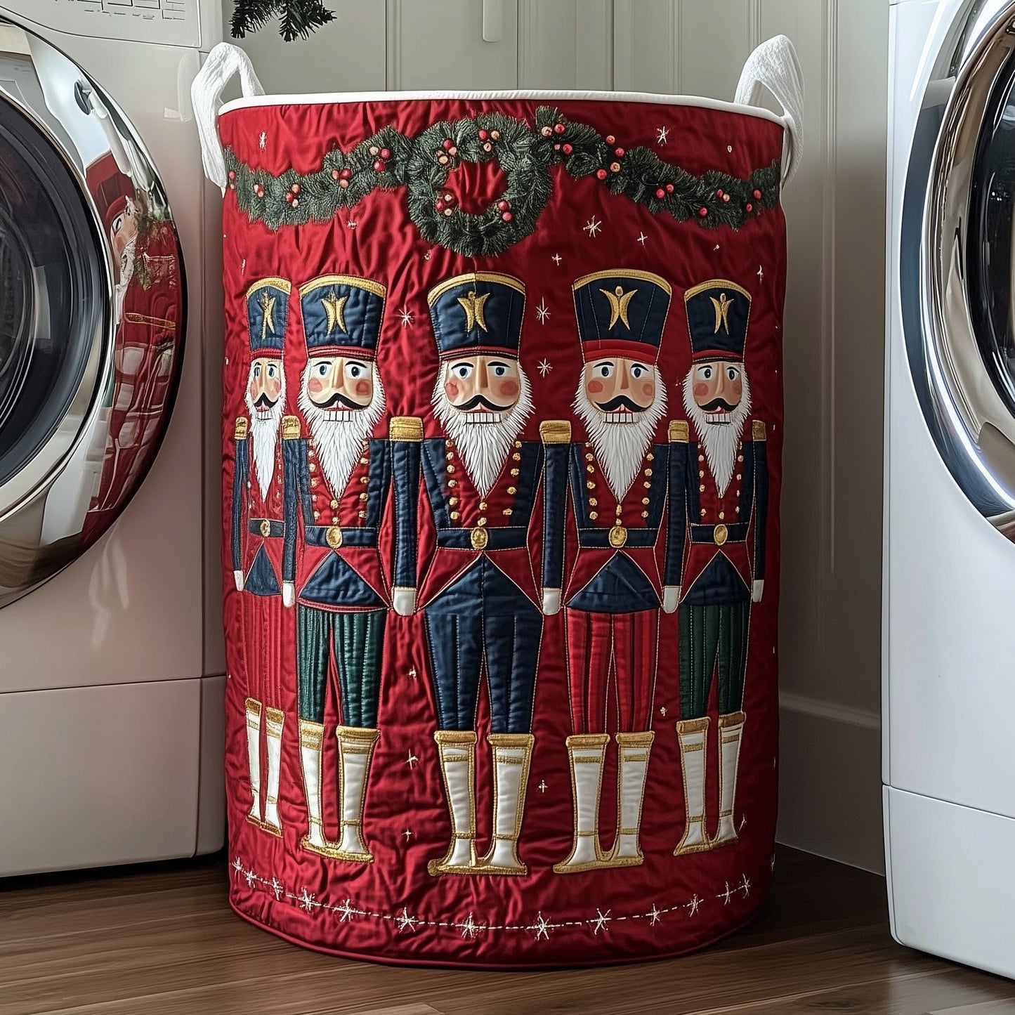 The Christmas Nutcracker Quilted Laundry Basket Tote M484