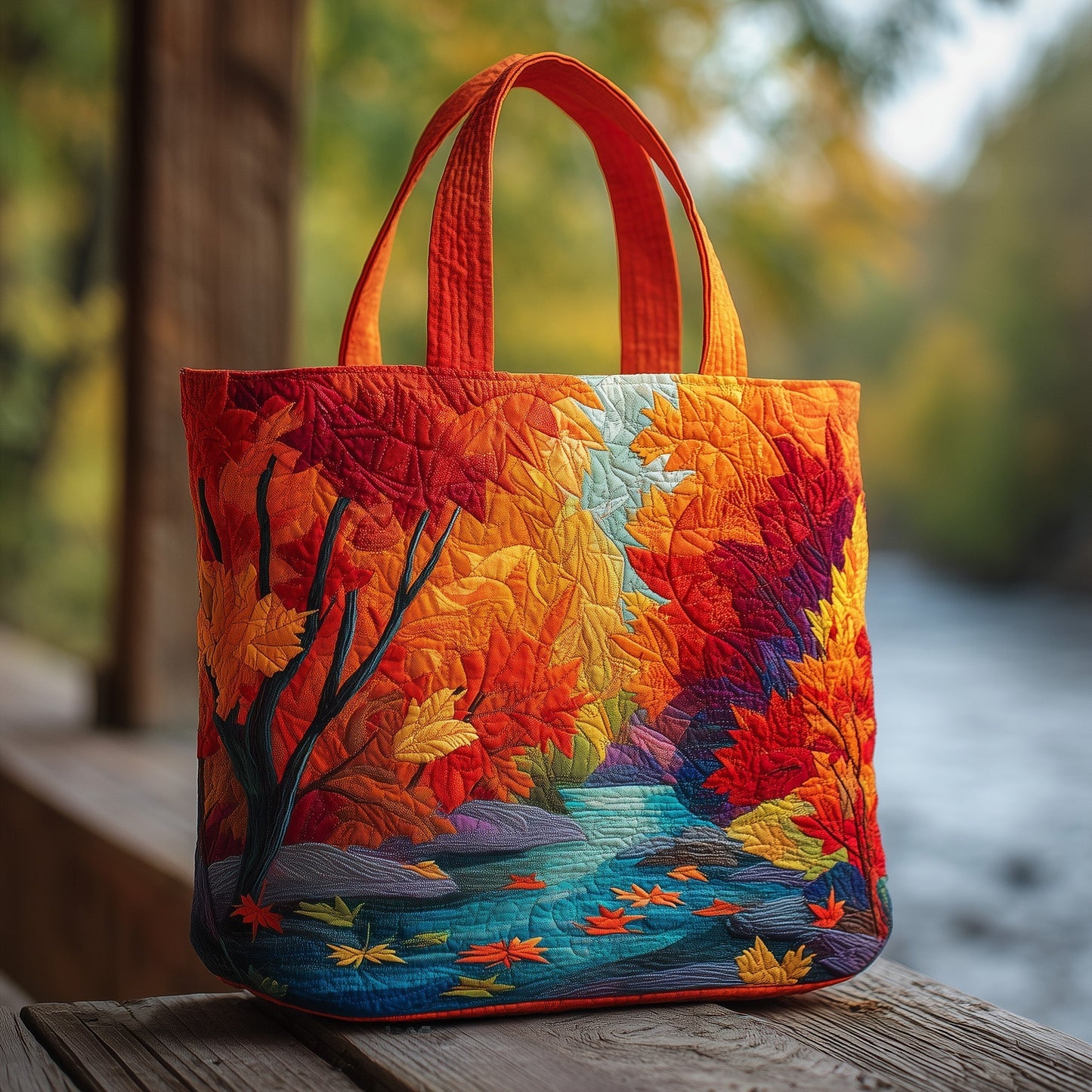 The Autumn River Quilted Tote