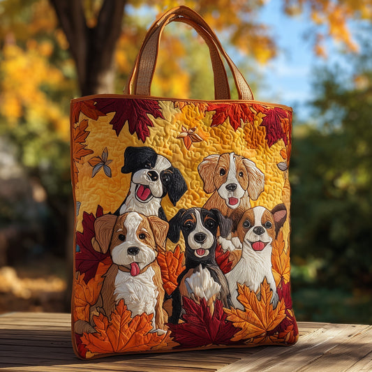 The Autumn Dogs Quilted Tote