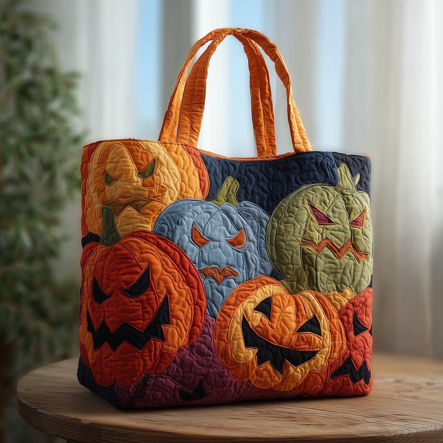 Everyday Jack-O'-Lantern Quilted Tote Bag