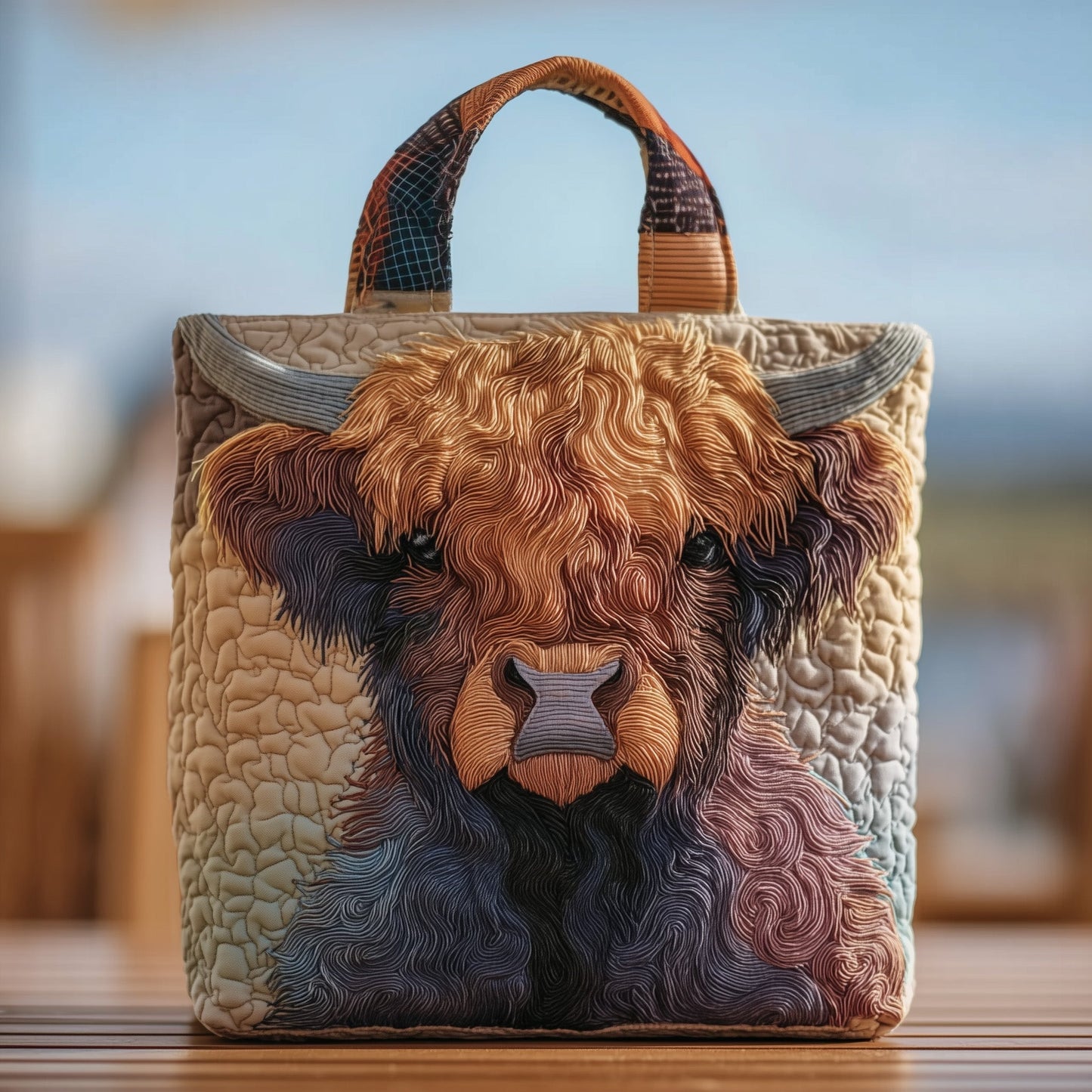 Highland Cow Face Tote Bag