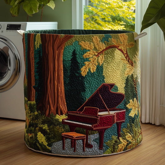 The Forest Piano Quilted Laundry Basket Tote