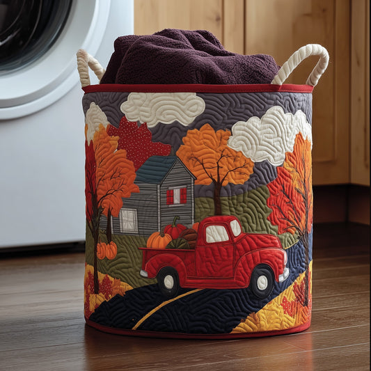 The Pumpkin Truck Quilted Laundry Basket Tote