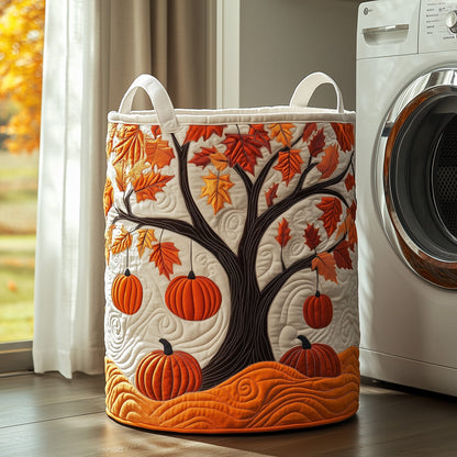 The Autumn Pumpkin Quilted Laundry Basket Tote C141
