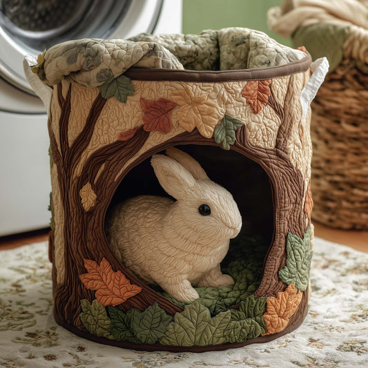 The Rabbit Charm Quilted Laundry Basket Tote