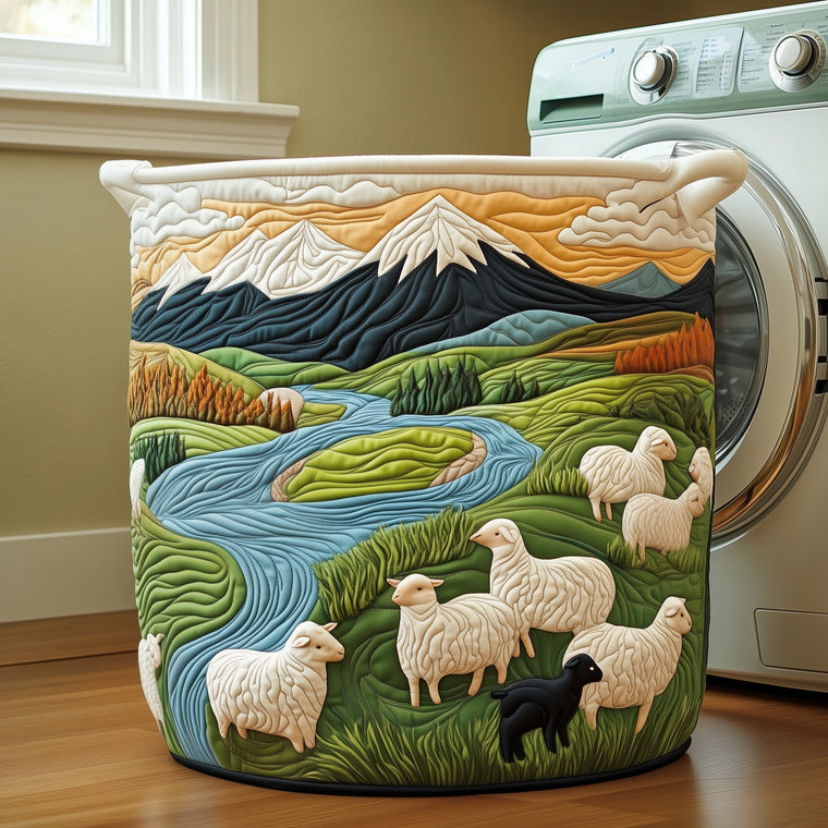 The Adorable Sheep Quilted Laundry Basket Tote C179