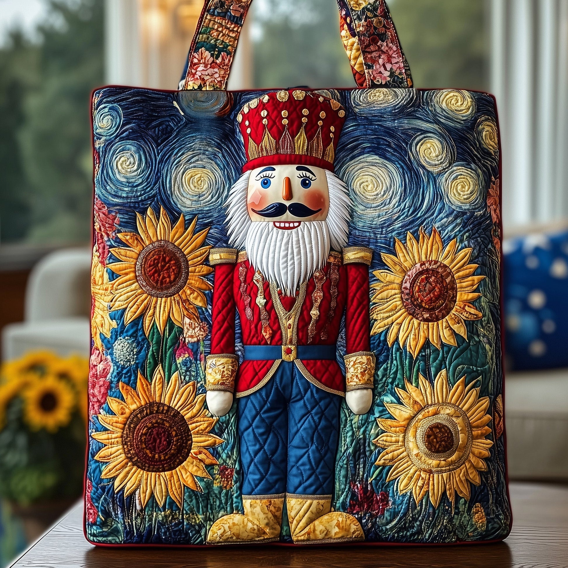 Everyday Nutcracker Sunflowers Quilted Tote