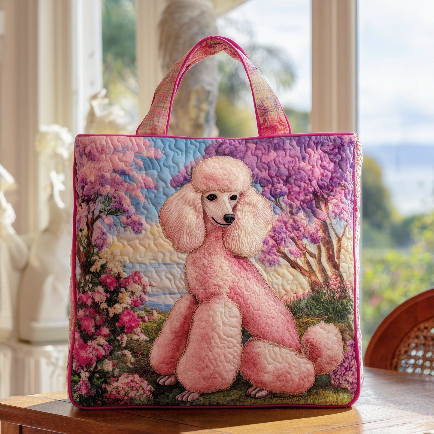 The Charming Poodle Quilted Tote