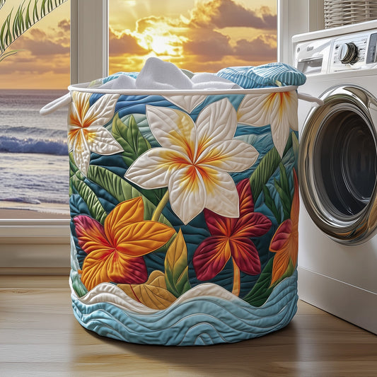 Tropical Plumeria Laundry Tote Bag