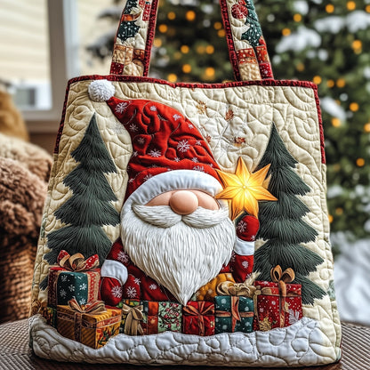 Festive Gnome Gifts Quilted Tote