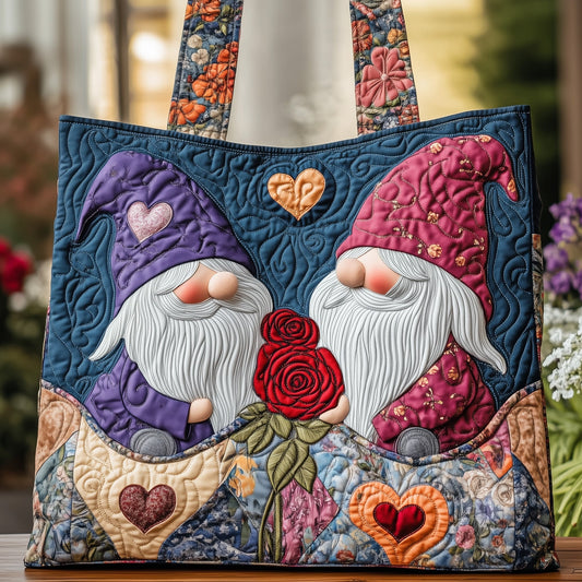 The Gnome Couple Quilted Tote