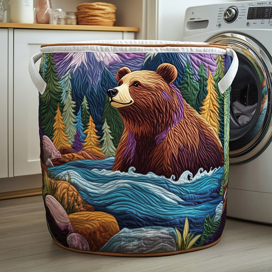 The Forest Bear Quilted Laundry Basket Tote C259