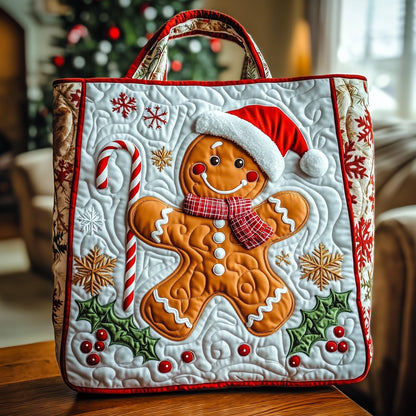 Gingerbread Man Holiday Quilted Tote