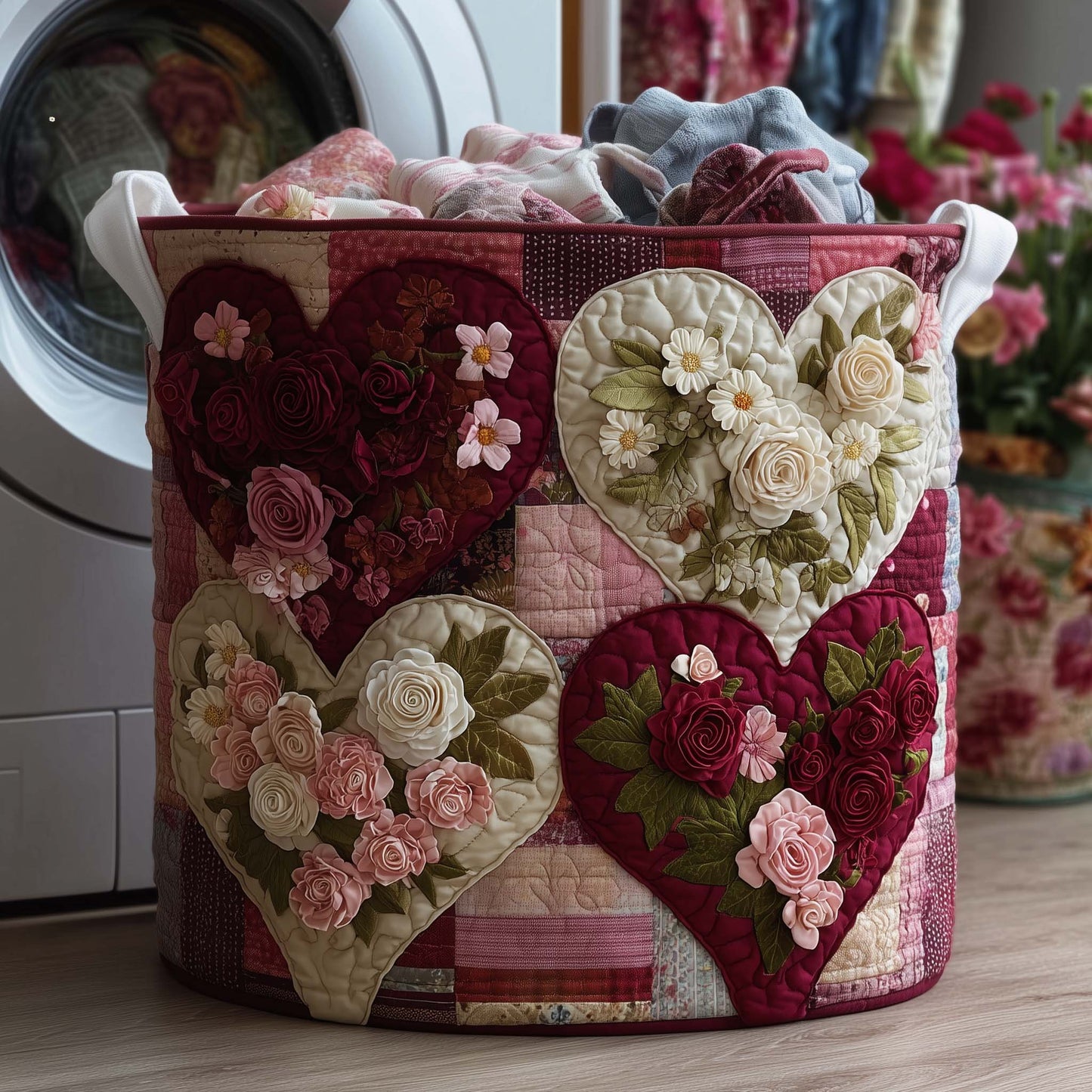 Floral Love Laundry Tote Bag