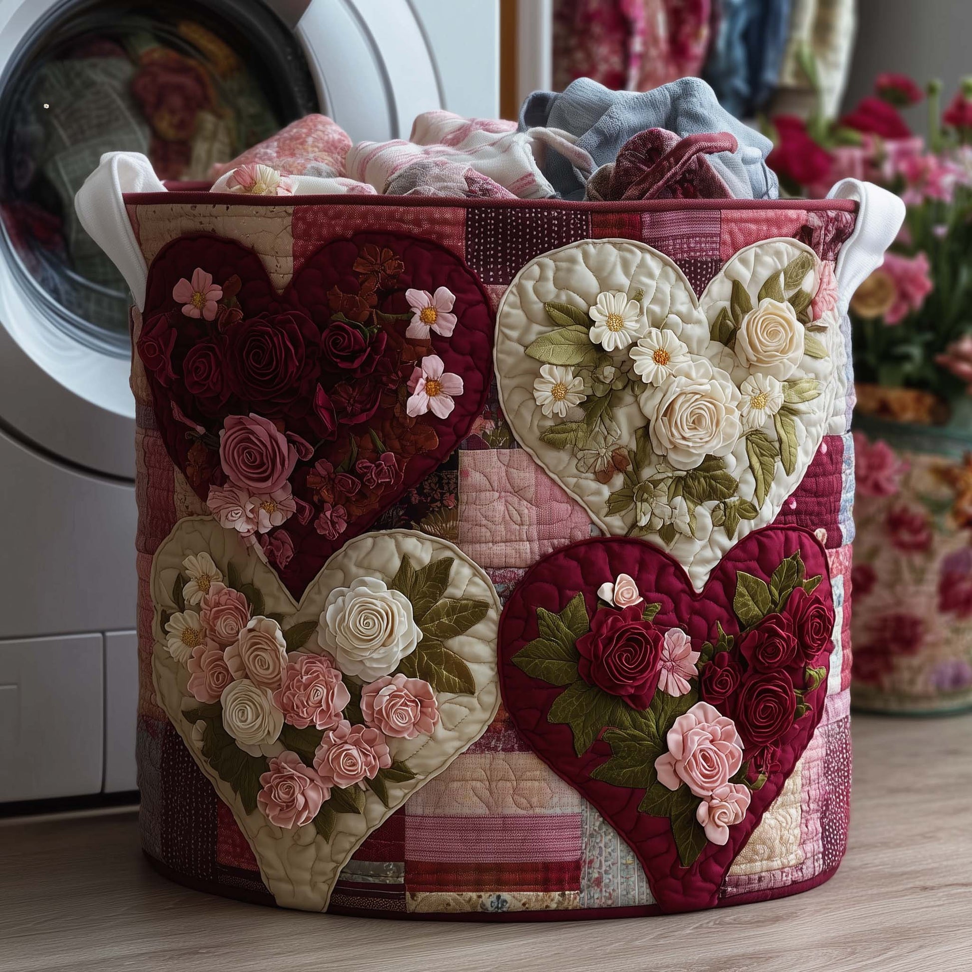 Floral Love Laundry Tote Bag