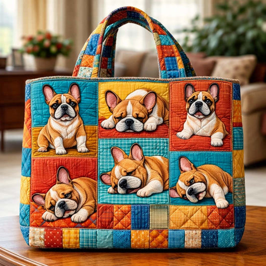 French Bulldog Puppies Quilted Tote