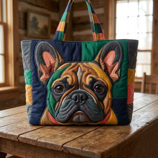 The Frenchie Charm Quilted Tote