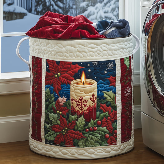 The Poinsettia Quilted Laundry Basket Tote