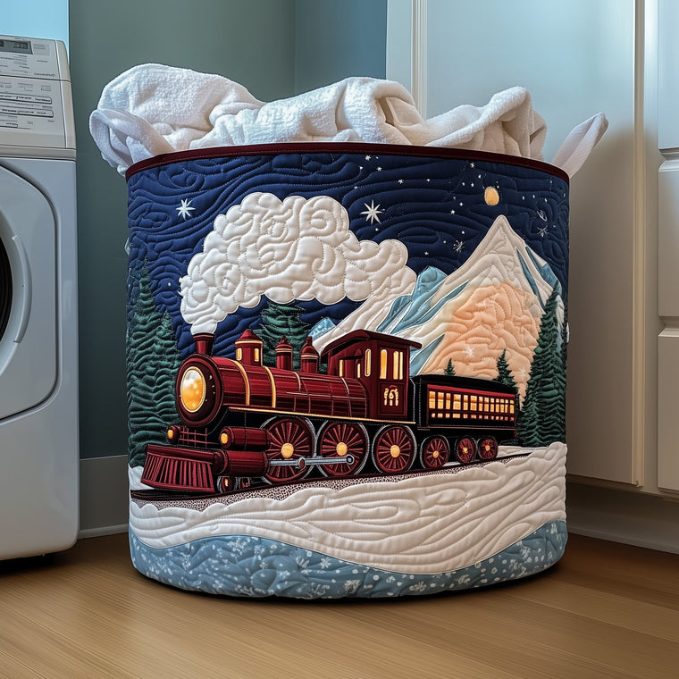 Christmas Train Laundry Tote Bag