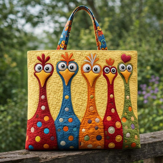 Colorful Cartoon Chickens Tote Bag