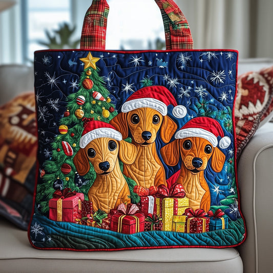 Christmas Dachshund Dogs Tote Bag