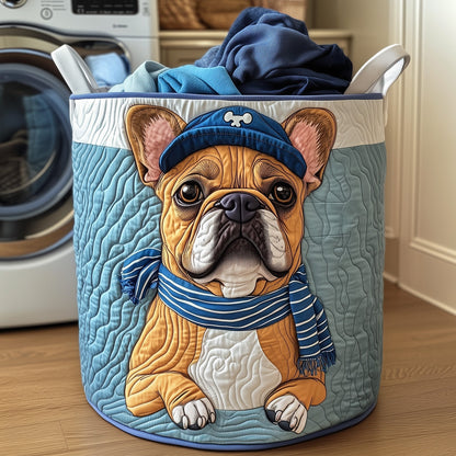 The Adorable Bulldog Quilted Laundry Basket Tote