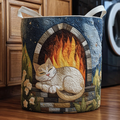 The Cozy Cat Quilted Laundry Basket GFTOYC58 Tote