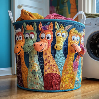 The Joyful Donkey Quilted Laundry Basket Tote