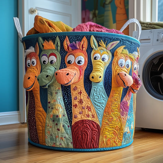 The Joyful Donkey Quilted Laundry Basket Tote