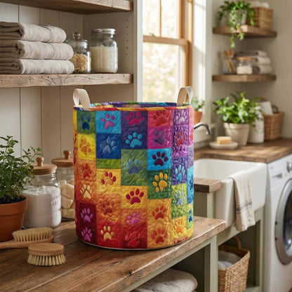 Rainbow Paws Laundry Quilted Tote