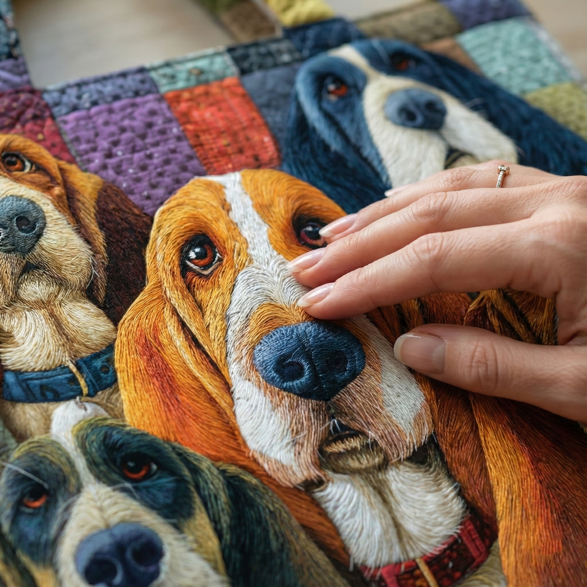 Everyday Basset Hound Quilted Tote