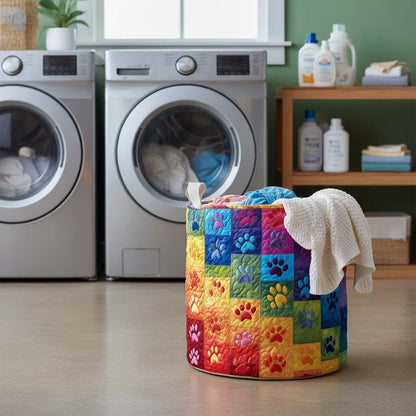 Rainbow Paws Laundry Quilted Tote
