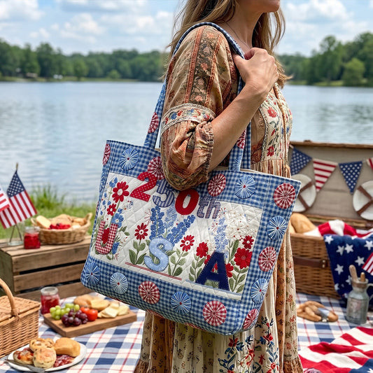 The Homestead Americana Quilted Classic Tote