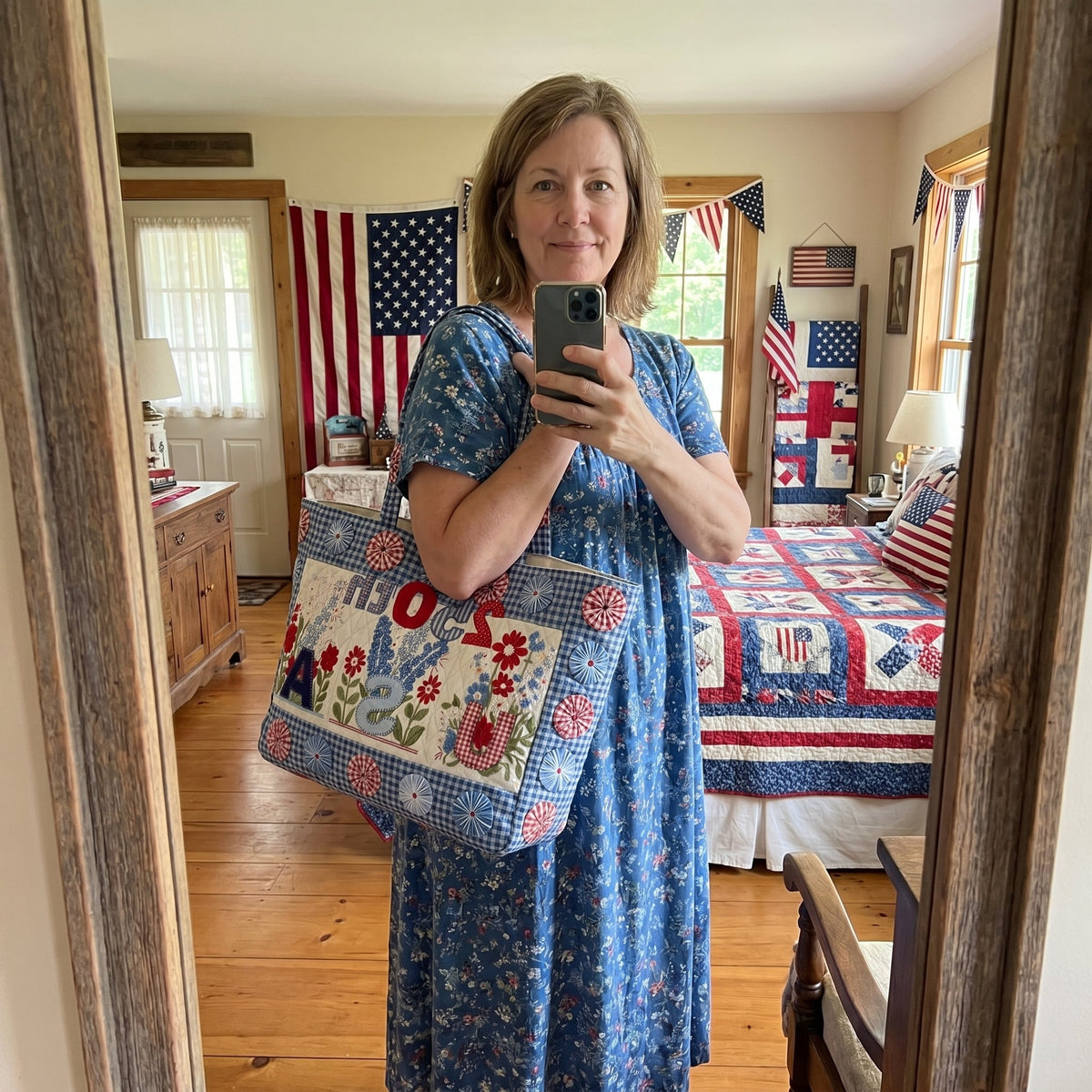 The Homestead Americana Quilted Classic Tote