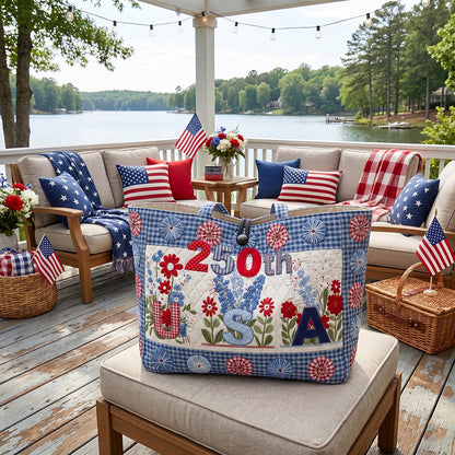 The Homestead Americana Quilted Classic Tote