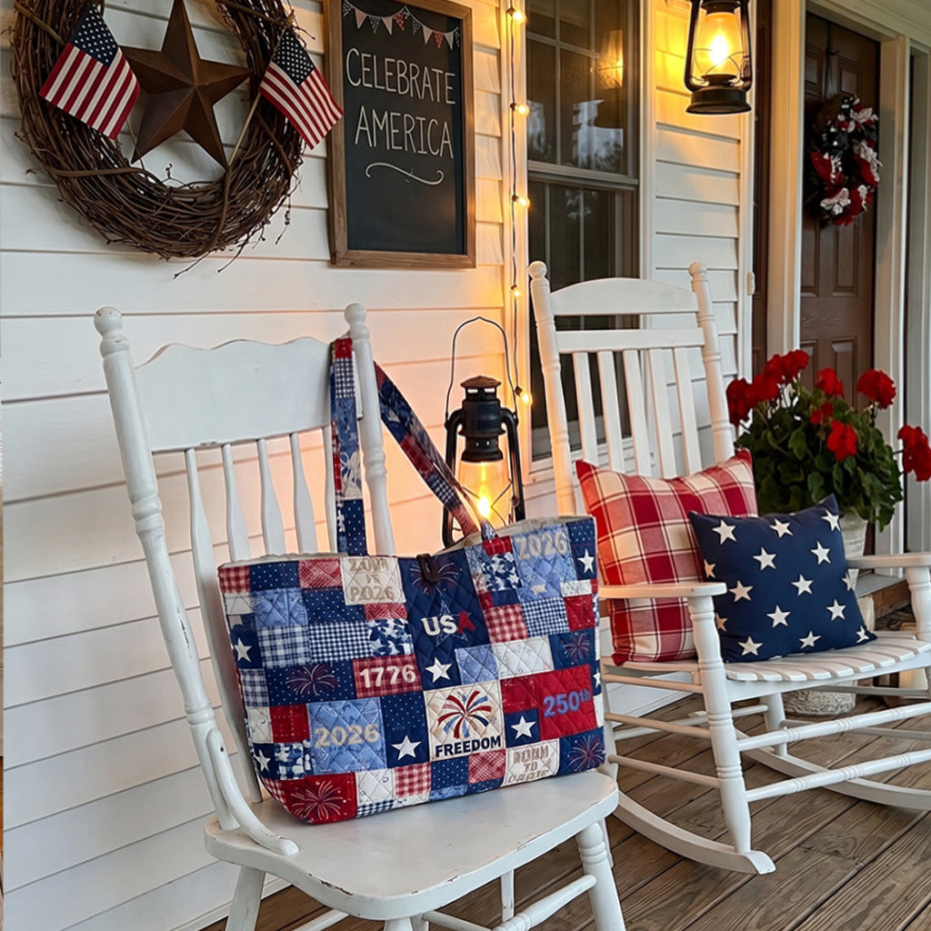The Independence Burst Quilted Classic Tote