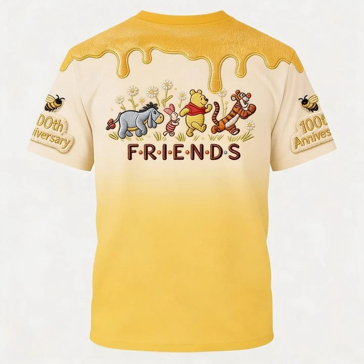 Honey Bear 100 Years Of Friendship Together - Personalized Mouse All Over Shirt - MNPS0107