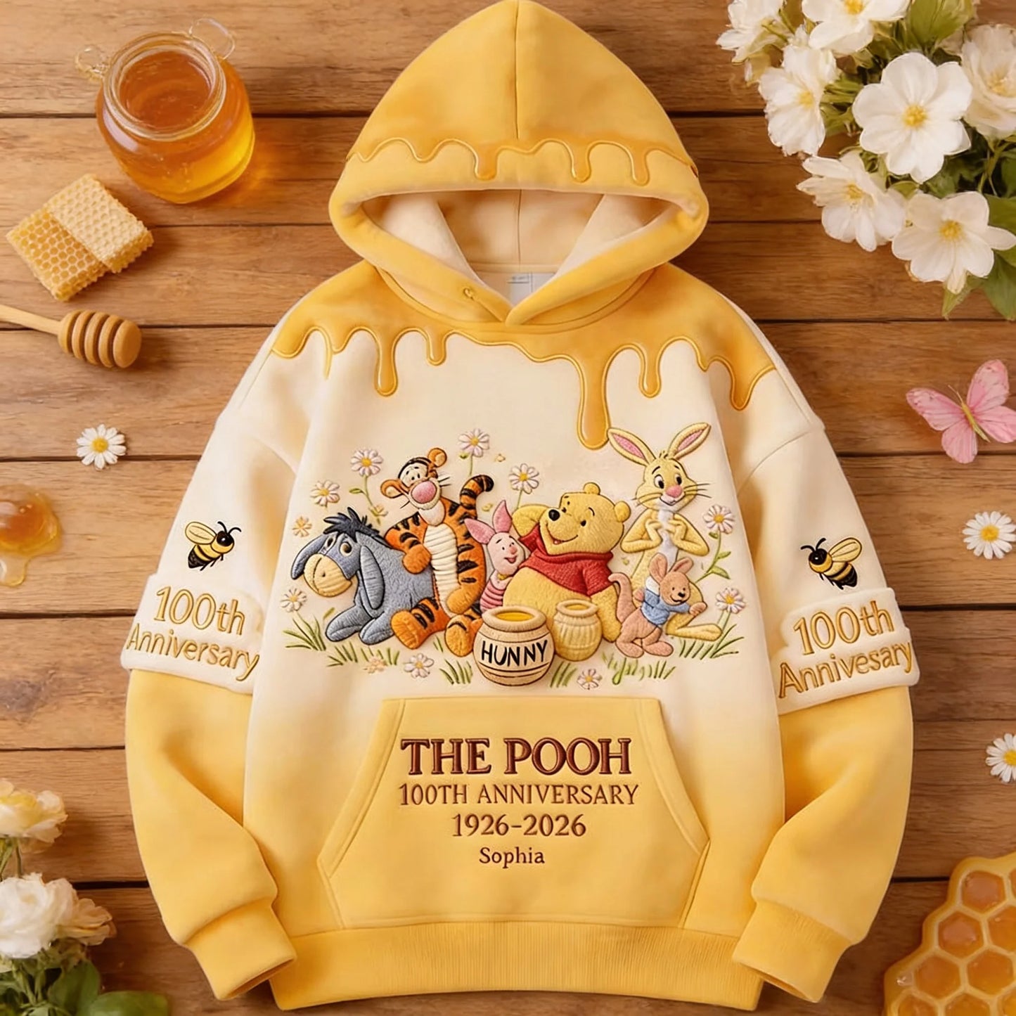 Honey Bear Celebrating A Century Of Friendship - Personalized Mouse All Over Shirt - MNPS0108