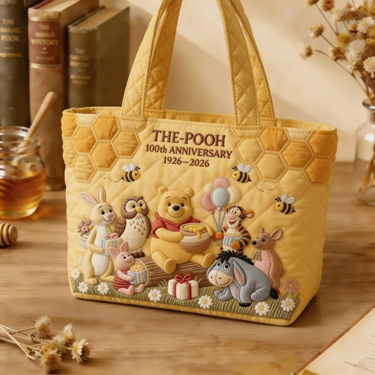 Honey Bear Celebrate 100 Years Of Friendship - Personalized Quilted Tote Bag - NSK10029